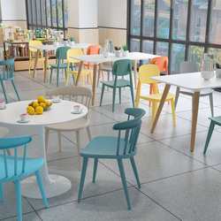 Nordic dining table and chair combination household simple white milk tea coffee dessert cake shop negotiating small round table commercial use