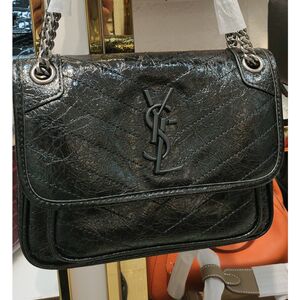 
Yang Shulin bag women's 2024 new style genuine leather oil wax cowhide chain niki hobo bag single shoulder crossbody messenger bag