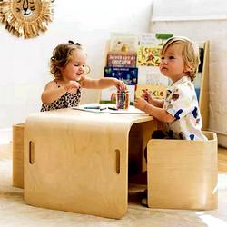 Children's table and chair set baby multi-functional toy game learning desk child desk toddler solid wood table