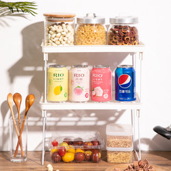 Foldable storage rack can be stacked in multiple layers x cabinet partition rack kitchen storage rack seasoning bottle storage shed