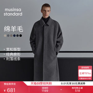 [Including cashmere wool] Korean autumn and winter men's mid-length woolen coat MUSINSA STANDARD