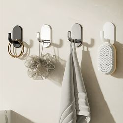 Hook without punching strong load-bearing adhesive stainless steel wall A wall hanging bathroom toilet kitchen towel door sticky