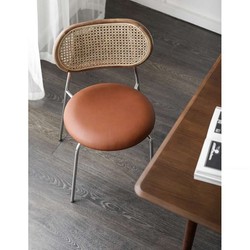 Nordic rattan dining chair simple desk chair casual coffee chair hotel medieval dining chair internet celebrity restaurant backrest chair