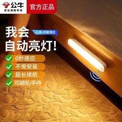 Bull Smart Motion Sensor Night Light for Home Use, Bedside Rechargeable Light for Nighttime Entry, Hallway, and Bathroom, Lights up When People Approach