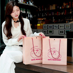 Cartoon Cute Tote Bag for Commuting to Work, Sturdy and Durable, Thickened Non-Woven Fabric Bag, Gift Bag, Household Bag