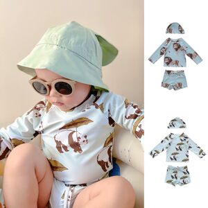 Youyan new children's long -sleeved swimsuit boys baby sunscreen split swimsuit summer boys swimming trunks
