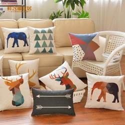 Ot Cotton and Linen Nordic Sofa Throw Pillow Living Room Cushion Cover Lumbar Pillow Without Insert Light Luxury Model Room Pillowcase