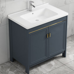 Floor-Standing Washbasin, Space Aluminum Bathroom Cabinet Combination, Integrated Ceramic Washbasin for Small Apartments, Washstand