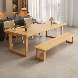 
All solid wood living room desk reading study table home simple double office computer table rectangular workbench table