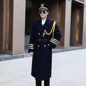 Security wool woolen coat trench coat work clothes men's winter clothes cotton clothing image job cold clothing winter thick uniform
