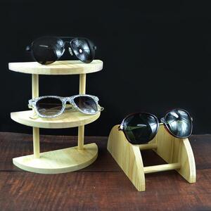 
Solid wood glasses display stand Creative glasses store display props pine multi-layer semicircular counter display props stand