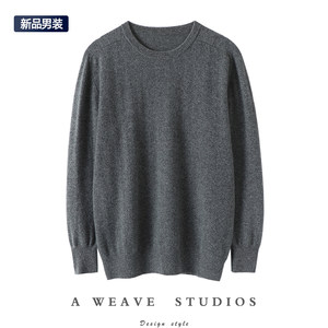 
Show your connotation! Pure cashmere sweater men's round neck cashmere sweater autumn and winter loose knitted bottoming