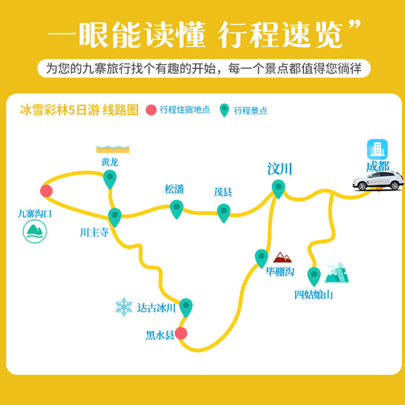 【纯玩小团】2-8人川西旅游九寨沟四姑娘山毕棚沟达古冰川5日