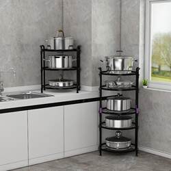 Pot Rack Kitchen Storage Rack Multi-Layer Floor-Standing Stove Top Household Functional Corner Storage Rack