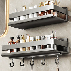 New Bathroom Storage Shelf, No-Drill Installation, Bathroom Toilet Washbasin Wall-Mounted Storage Rack
