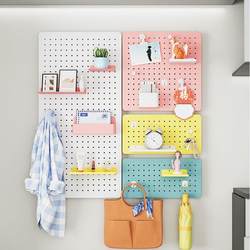 No punching household hole board wall dormitory kitchen bathroom wall rack shelf wall hanging storage rack partition