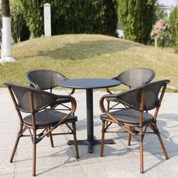 Outdoor leisure dining table and chair combination cafe balcony aluminum alloy Teslin simple table and chairs outdoor rattan chair