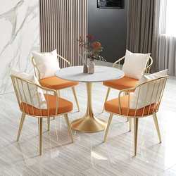 Sales office reception and lounge area negotiation table and chair combination cafe milk tea shop leisure reception small round table and chair