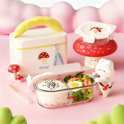 Glass Lunch Box, Microwave-Safe Bowl, Food Storage Container, Fruit Bento Box, Food-Grade Lunch Box