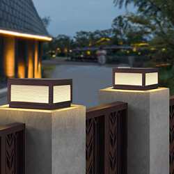 Solar outdoor garden light villa gate walled garden modern simple new column lamp intelligent sensor