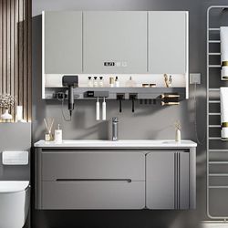 2024 New Ceramic Integrated Basin Bathroom Cabinet Combination Bathroom Oak Washbasin Washbasin Washstand