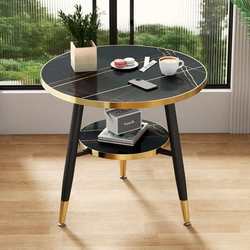 Balcony small round table modern light luxury living room coffee table sofa side leisure negotiation table coffee milk tea shop table chair