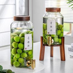 Pineapple soaked wine bottle glass bottle green plum wine bayberry wine household indoor wine tank storage tank kitchen sealed tank