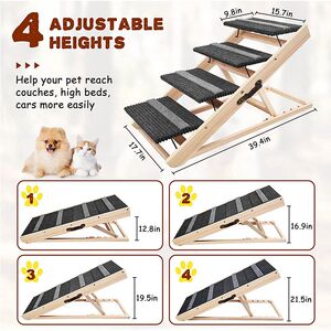 
Solid wood wooden pet toys Solid wood dog stairs ladders cat climbing stand foldable portable pet ladders cat dog