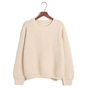 
Lazy style loose sweater women's age-reducing foreign-style thick woolen B pullover short solid color autumn and winter bottoming shirt thickened