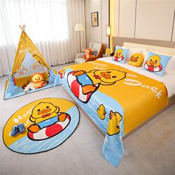 Star hotel parent-child room layout bed cover B&B hotel bed flag bed foot towel children cartoon theme room tent