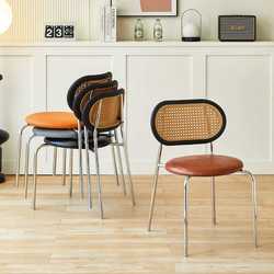 One piece drop shipping second-hand imitation rattan chair back chair milk tea dessert shop cafe restaurant retro internet celebrity dining chair