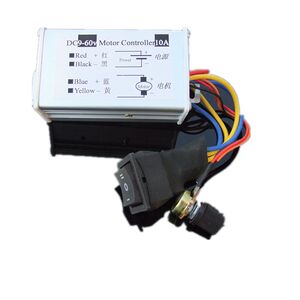
10A forward and reverse switchable speed regulator 10-60V stepless PWM speed regulation motor aluminum alloy body T4