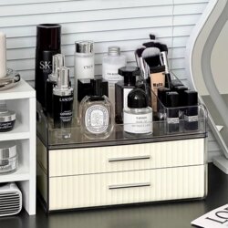 Cosmetics Storage Rack, Multi-Functional Lipstick Storage Basket, High-End Makeup Table, Desktop Perfume and Skin Care Product Organizer Box