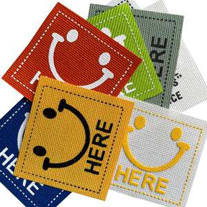 
Sewing cute cartoon smiling face letter offset printing cloth patch children's clothes down jacket pants ripped patch cloth patch