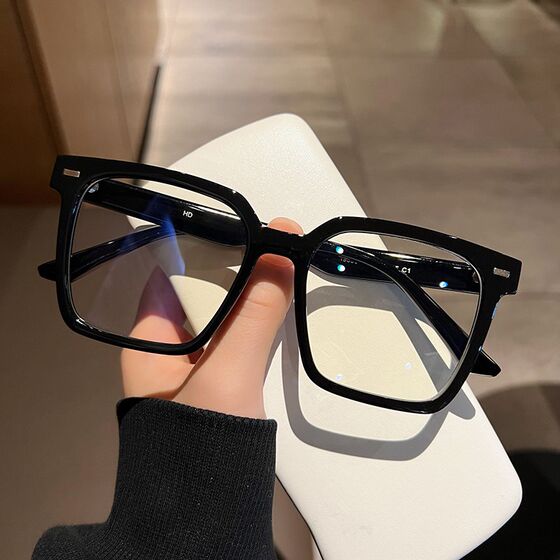 Big frame widen the large black frame, big face, big face, fat face, fat face myopia rack men can be equipped with close -up mirrors to face faces, little girl