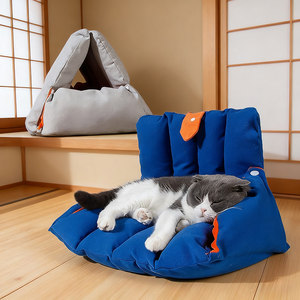 
New sofa cat nest semi-enclosed dog nest drilled hole can be combined and deformed to keep warm autumn and winter small dog pet supplies