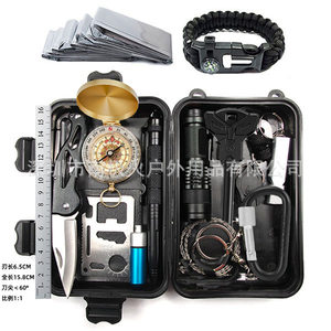 Outdoor travel camping multi-function EDC equipment emergency tool set outdoor adventure first aid box camp supplies

