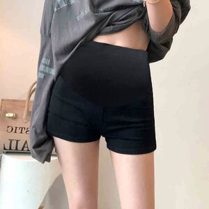 Pregnant women's leggings Summer beams, missing suits, suits, shorts, women wearing tight elasticity, anti -free light safety pants
