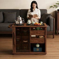 Coffee Table for Living Room, Home Use Tea Table, Solid Wood Tea Set, Tea Table Set, Sofa Side Table, Movable Side Cabinet, 2026 New Model