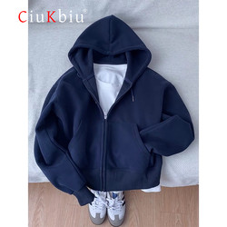 High-End Zipper Sweatshirt for Men 2025 New Spring, Autumn and Winter Fleece-Lined Heavyweight Hooded Couple Cardigan Jacket for Men
