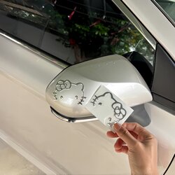 [Car's New Clothes] Cute Cat Car Stickers Silver Metal Stickers Small Accessories Electric Vehicle Decorations