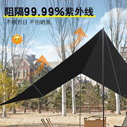 Outdoor camping sky curtain tent travel picnic hexagonal sunshade thickened sun protection waterproof star anise vinyl coated silver layer