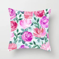 Summer oil painting flower pillowcase living room sofa cushion cafe B&B decoration sleeping backrest bay window chair