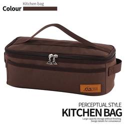 Outdoor camping cookware storage bag camping barbecue tableware storage bag self-driving travel makeup bag portable toiletries bag