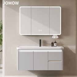 Smart Stainless Steel Ceramic Integrated Basin Bathroom Cabinet Modern Minimalist Bathroom Sink Cabinet Combination