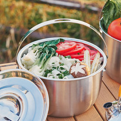 Outdoor hanging pot set picnic utensils portable 304 stainless steel camping set pot kettle picnic camping rice
