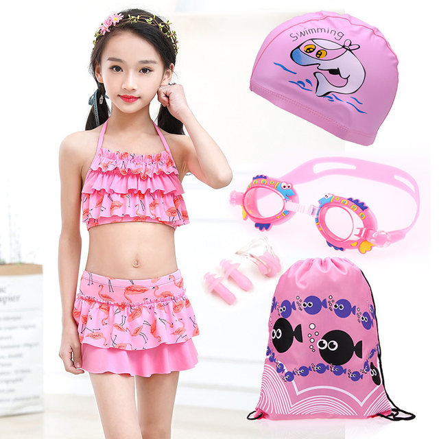 The new girl swimsuit split skirt, a young girl, a little girl princess, a swimsuit Korean version of the Bikini

