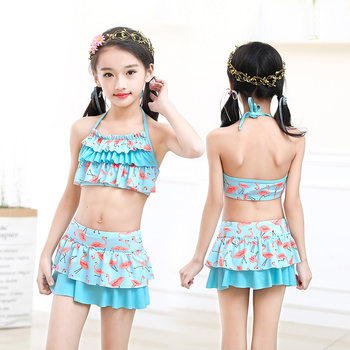 The new girl swimsuit split skirt, a young girl, a little girl princess, a swimsuit Korean version of the Bikini
