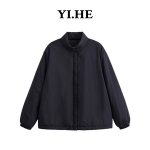 
YIHE/2015 Autumn and Winter New Stand Collar Cotton Clothes Solid Color Women's Tops Cotton Clothes Light Craftsman Cotton Clothes Dropped Shoulder Sleeves