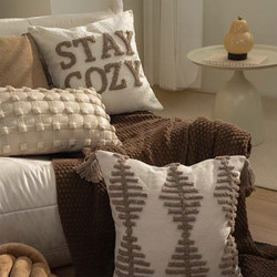 Meilade Light Luxury High-End Pillow for Living Room Sofa, Modern Simple Letter Pillow Cover, Headboard Lumbar Support Pillow Cushion